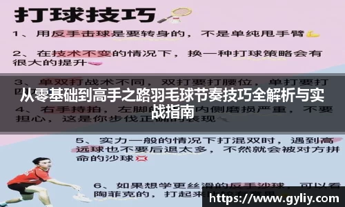 从零基础到高手之路羽毛球节奏技巧全解析与实战指南