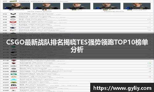 CSGO最新战队排名揭晓TES强势领跑TOP10榜单分析