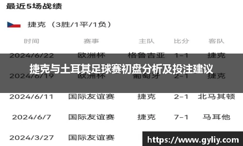 捷克与土耳其足球赛初盘分析及投注建议