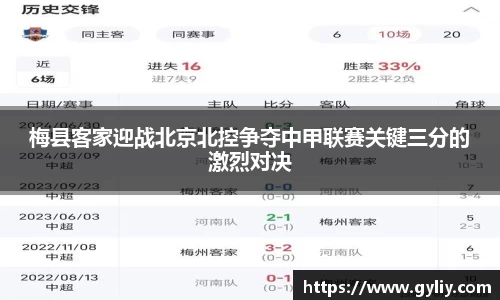 梅县客家迎战北京北控争夺中甲联赛关键三分的激烈对决