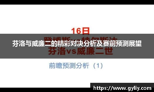 芬洛与威廉二的精彩对决分析及赛前预测展望